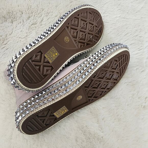 NEW Nan-Ku Couture Free People Cruise Stidded Mellow Mauve Pink High Top Sneaker - Picture 9 of 12